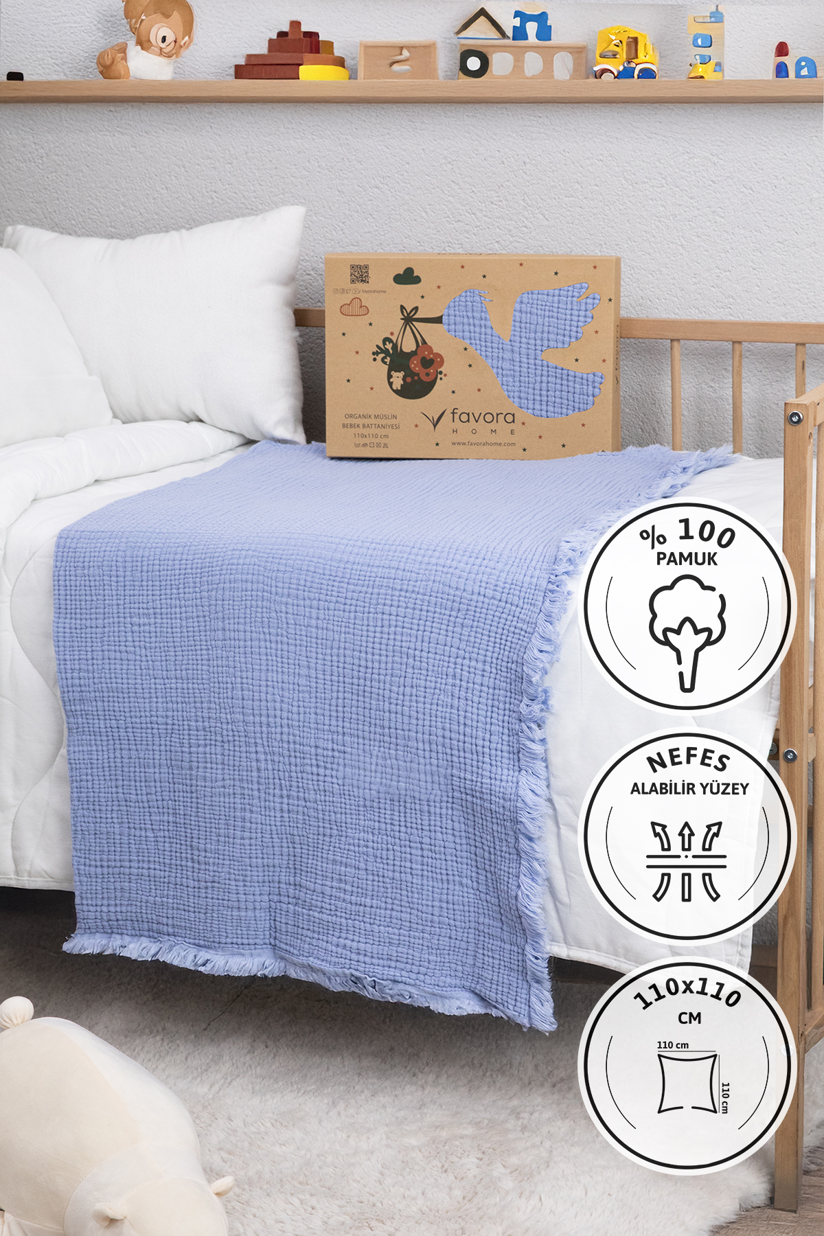 Premium Daisy %100 Pamuk 4 Katlı Müslin Bebek Örtü Premium Daisy %100 Pamuk 4 Katlı Müslin Bebek Örtü