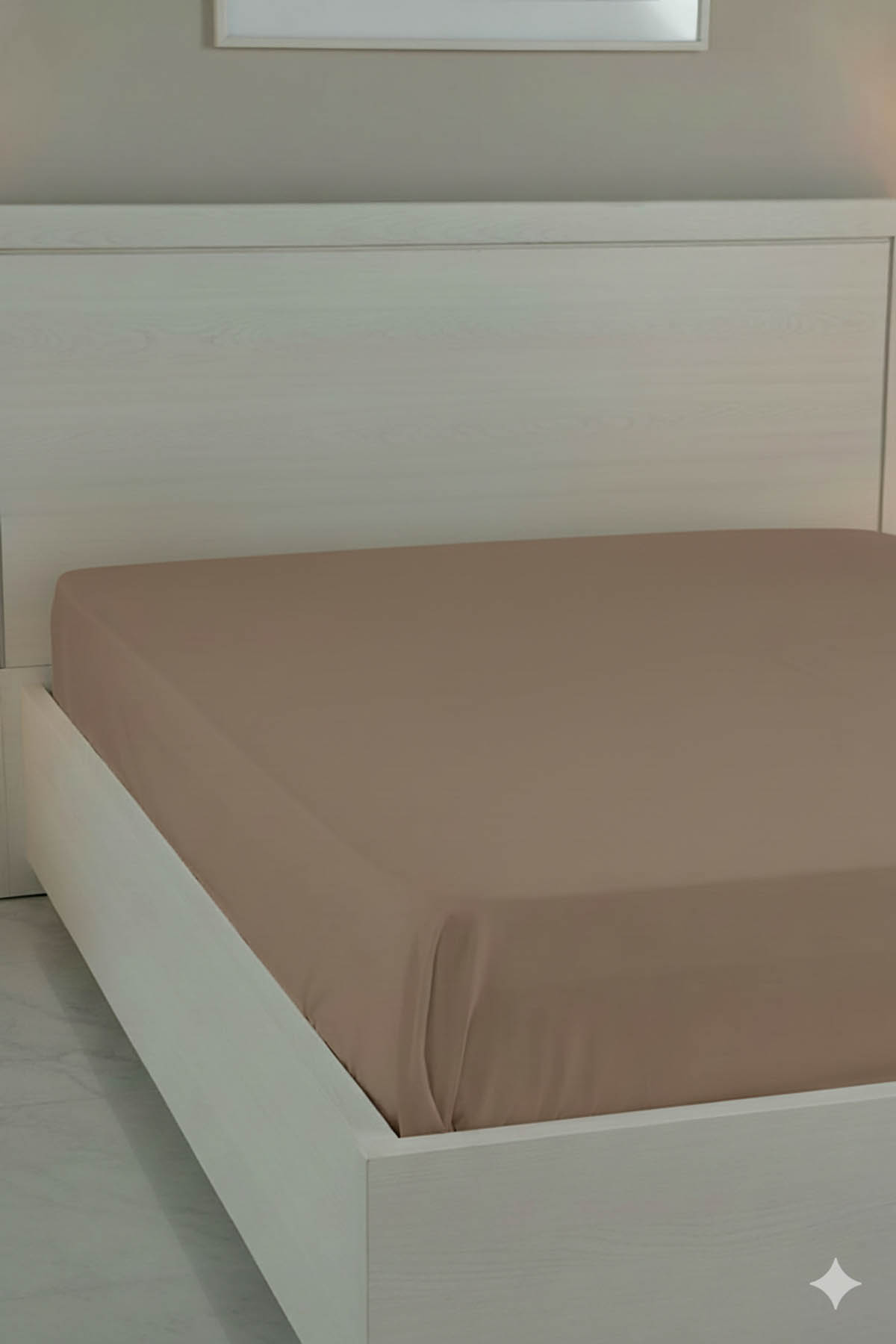 %100 Pamuk Ranforce Premium Çift Kişilik Çarşaf - Mocha