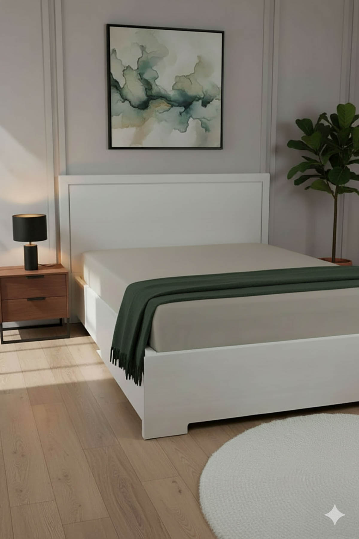 %100 Pamuk Ranforce Premium Çift Kişilik Çarşaf - Vizon