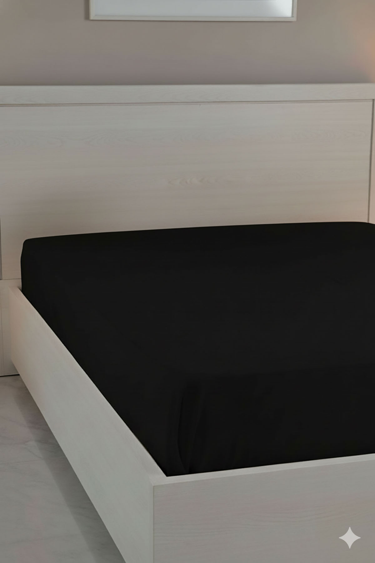 %100 Pamuk Ranforce Premium King Size Lastikli Çarşaf - Siyah