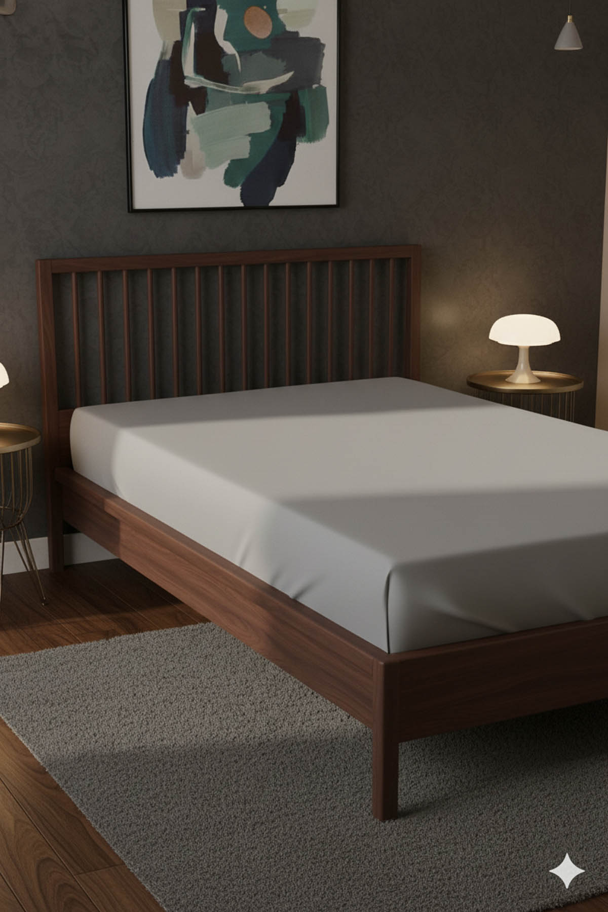 %100 Pamuk Ranforce Premium Tek Kişilik Lastikli Çarşaf - Koyu Gri