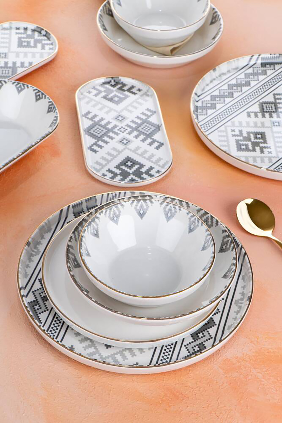 Acar Ethnic 6 Kişilik 27 Parça Yemek Takımı SR-05126