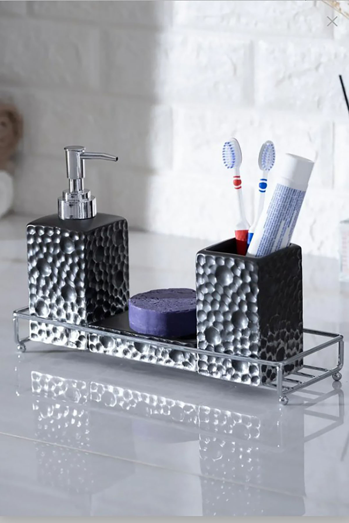 Acar Odeon 4 Parça Banyo Seti - Siyah BANS-05861