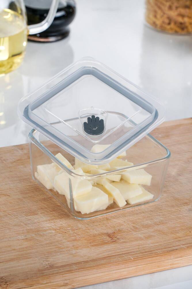 Acar Olivya Kare Vakumlu Cam Saklama Kabı - 0,45 Lt YSH-012135