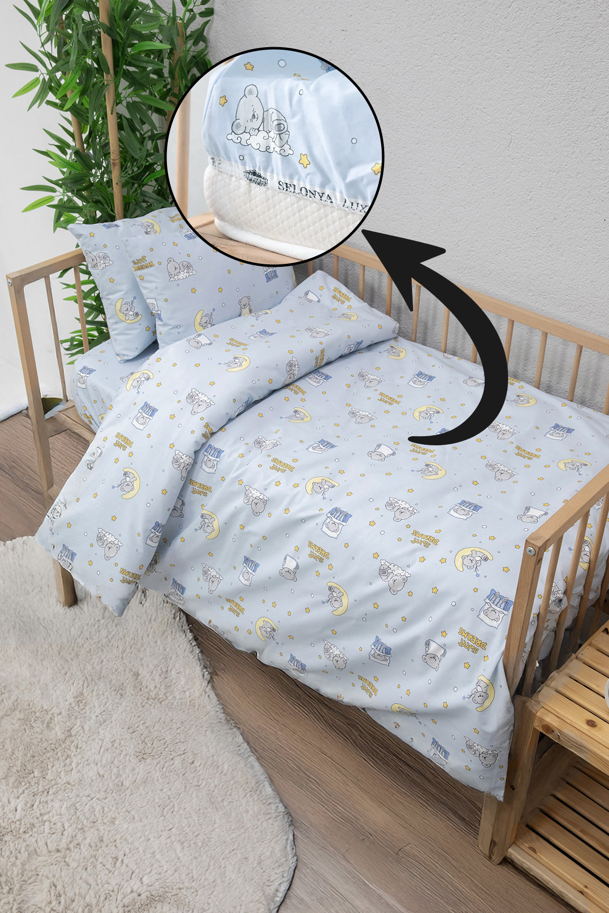 Baby %100 Pamuk Dream Sweet Bebek Nevresim Takımı - Mavi