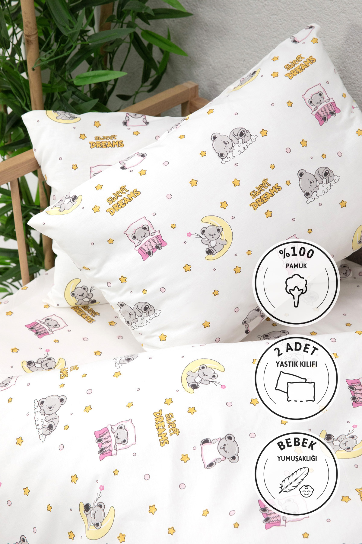 Baby %100 Pamuk Dream Sweet Bebek Nevresim Takımı - Pembe