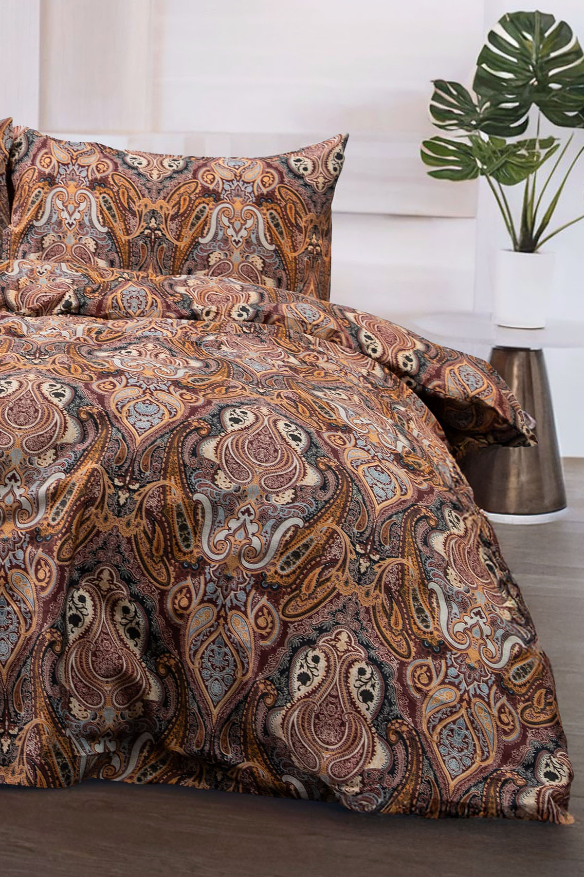 Bellora Premium %100 Pamuk Saten Çift Kişilik Nevresim Takımı - Kiremit