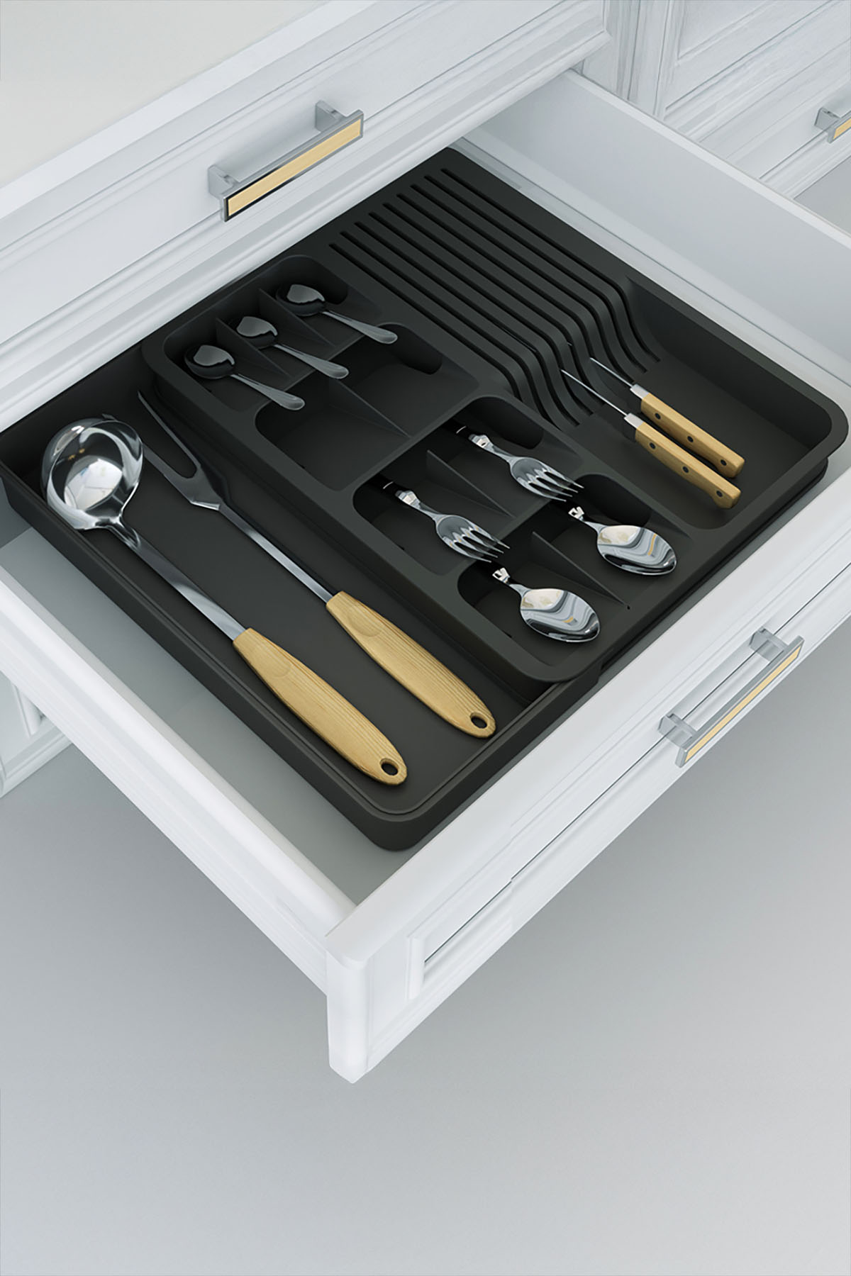 DecoBella Ayarlanabilir Kaşıklık & Bıçaklık Seti 50861 - Antrasit DecoBella Ayarlanabilir Kaşıklık & Bıçaklık Seti 50861 - Antrasit