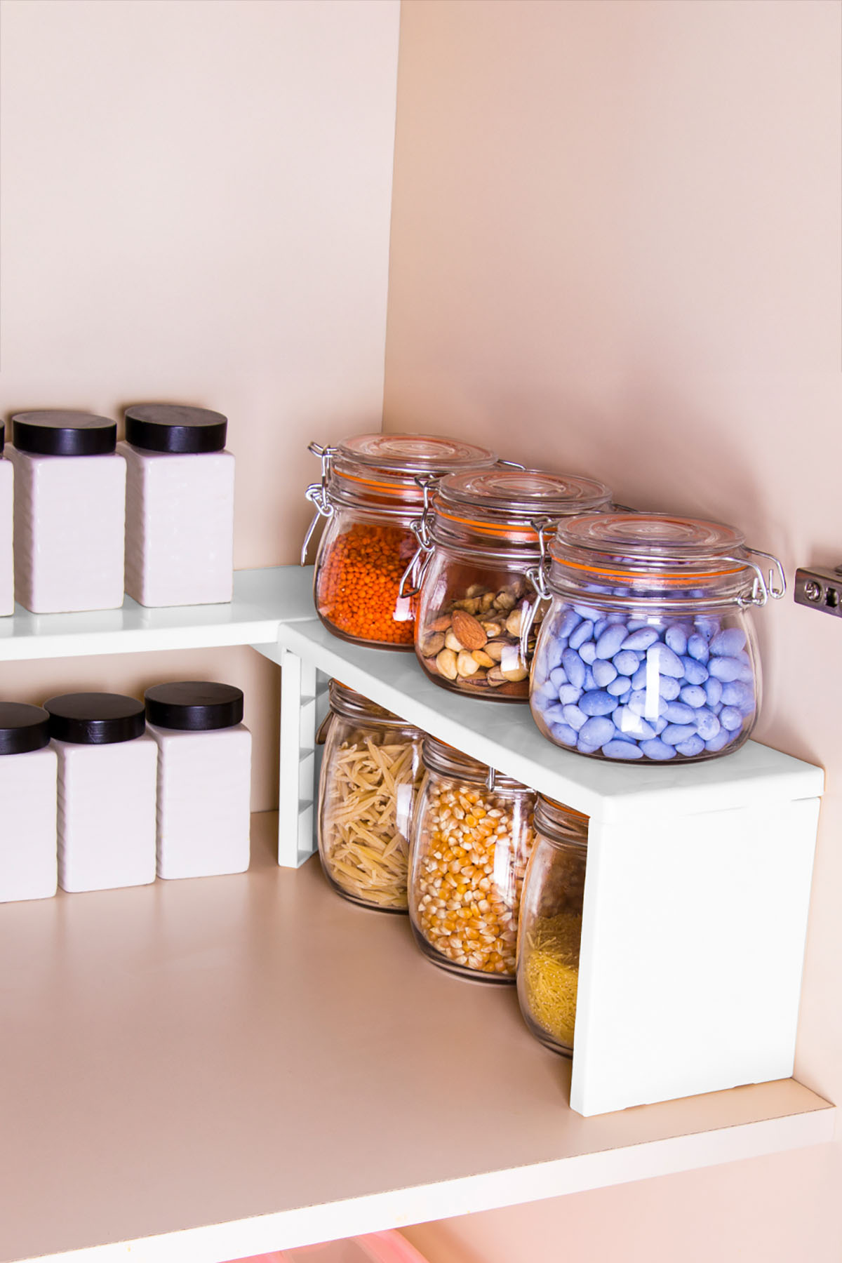 DecoBella Çok Fonksiyonlu Raf Düzenleyici 50805 - Beyaz