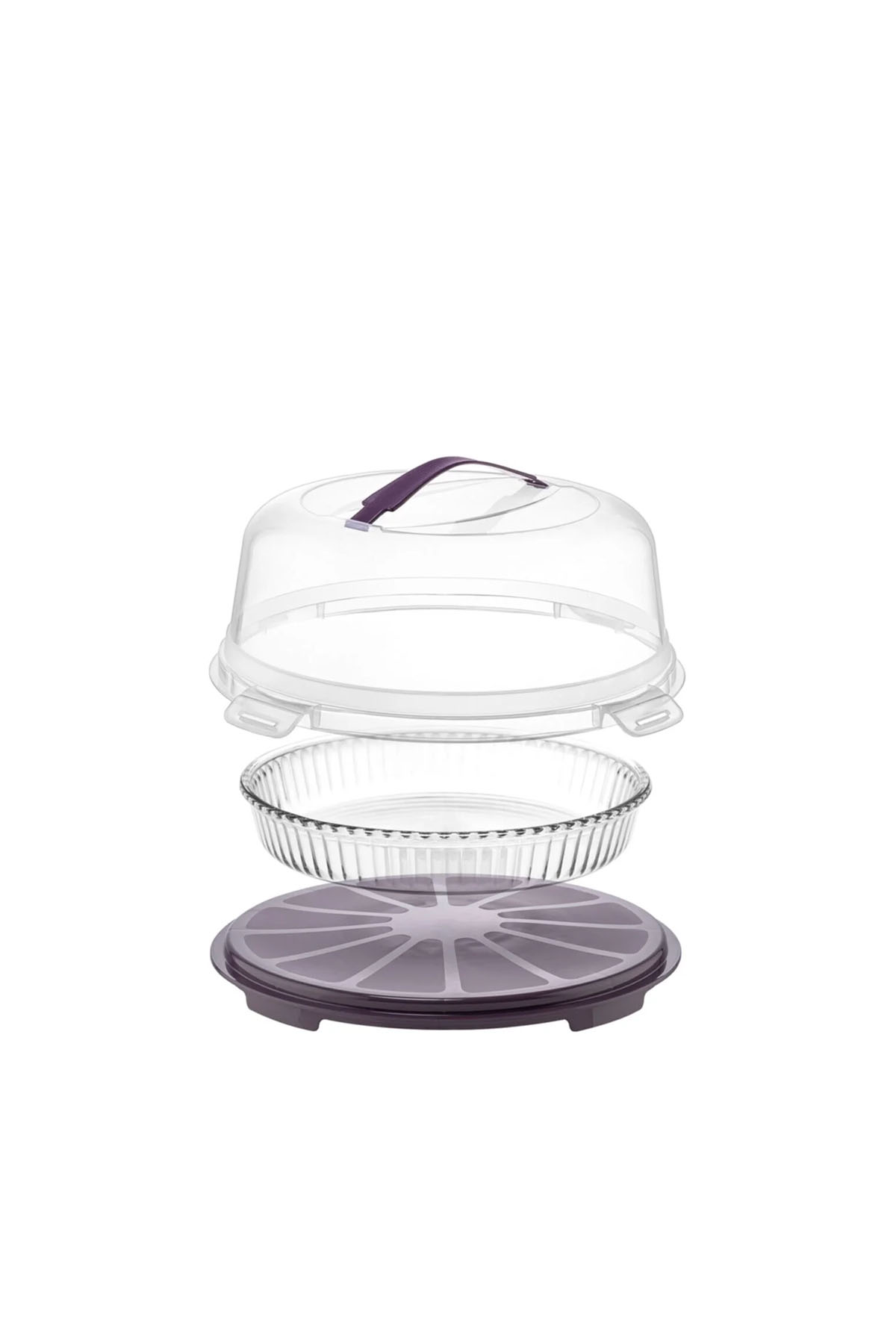 Emhouse Yuvarlak Pasta Taşıma Kabı - Pembe