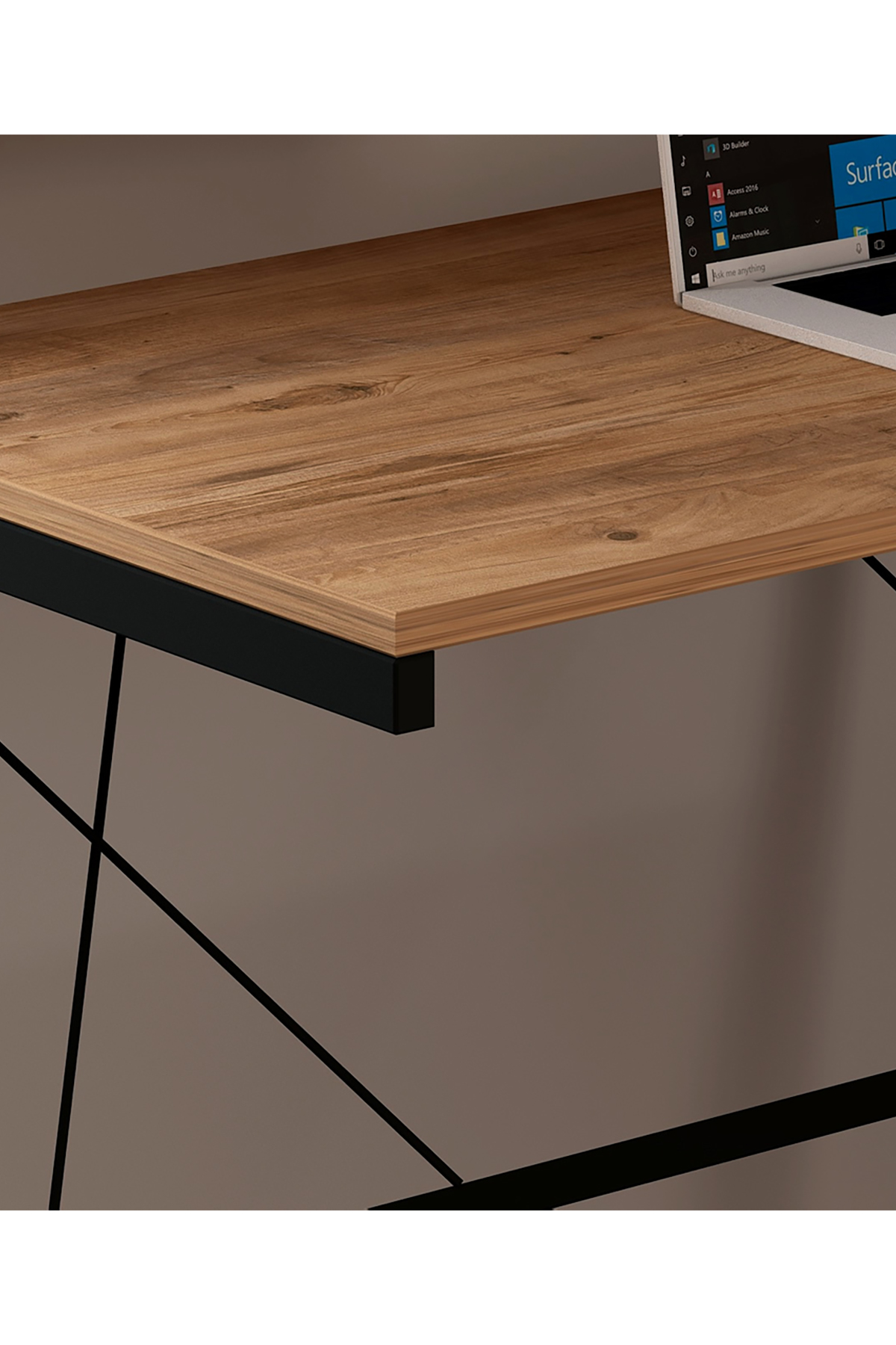 Favora Flamengo Çapraz Metal Ayaklı Çalışma Masası - Atlantik Çam