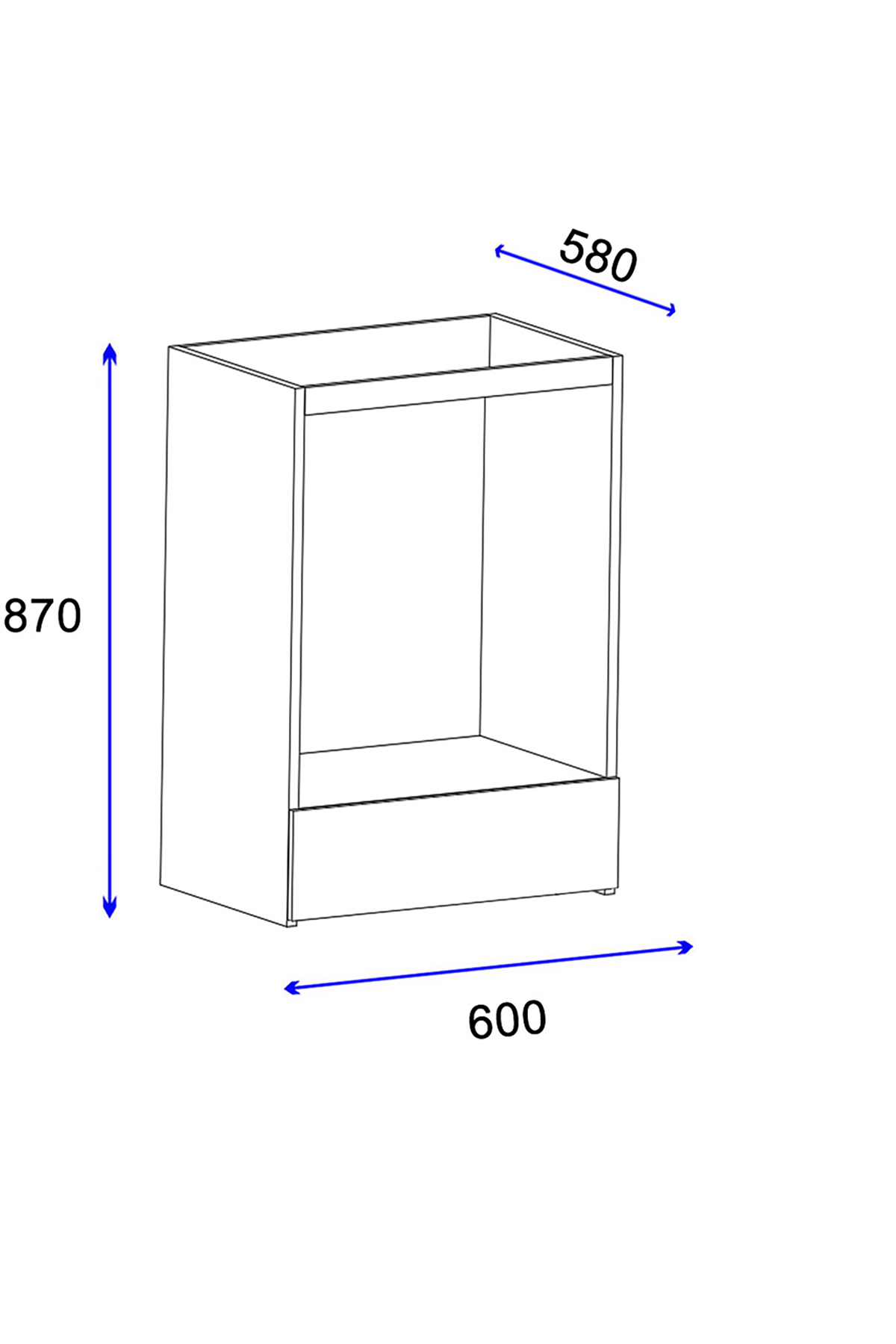 Favora Hiden Ayaksız Ankstre Dolabı - Beyaz