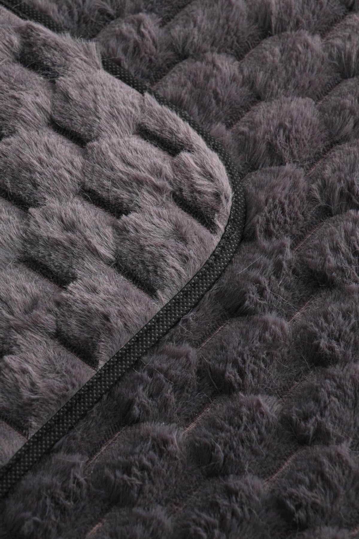 Tavşan Tüyü Petek Desen 2li Banyo Paspas Takımı - Antrasit