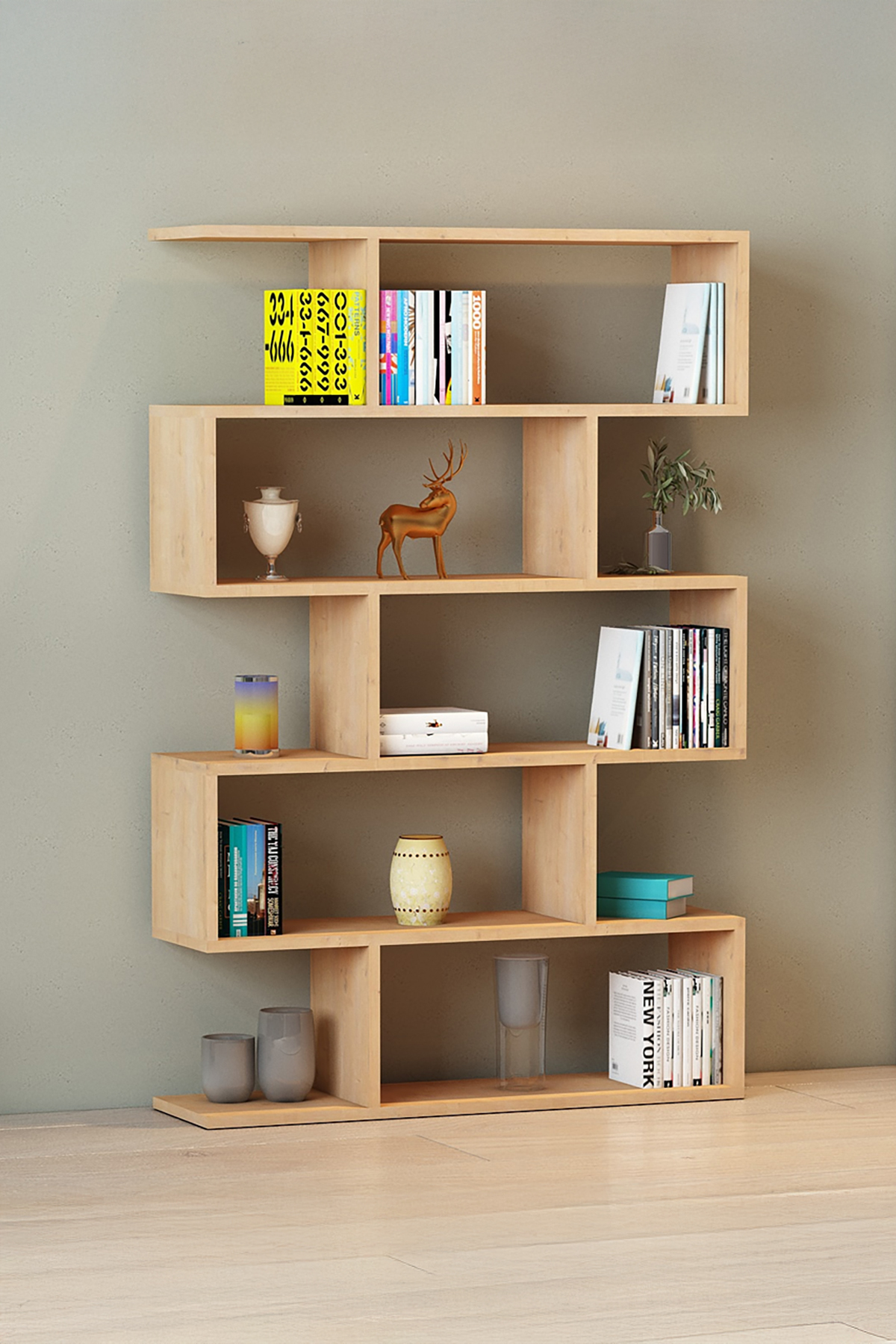 Favora Yahel Büyük Kitaplık - Safir Meşe