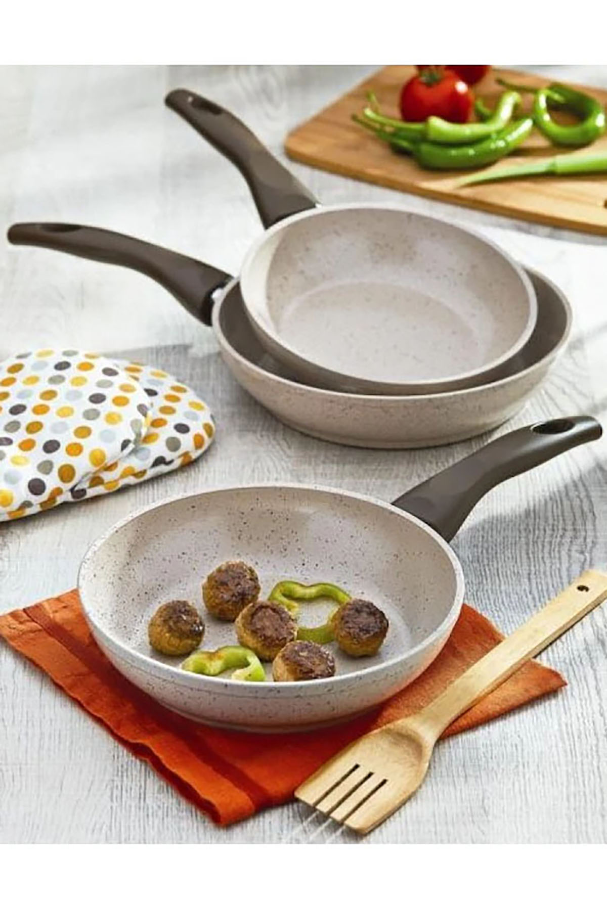 Gülsan Safran Granit 3 Parça Tava Set