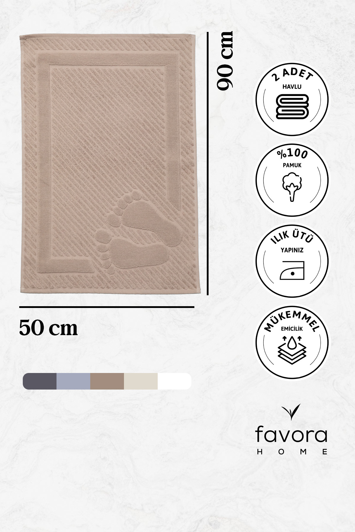 Leoline %100 Pamuk Premium Ayak Havlusu - Kahve Leoline %100 Pamuk Premium Ayak Havlusu - Kahve