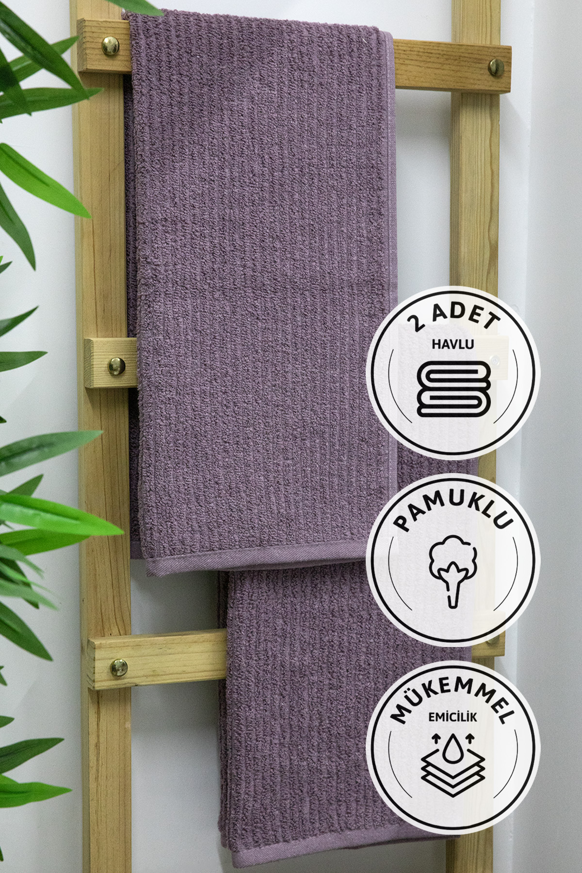 Line Luxury 2li El Yüz Havlusu 50x90 - Mürdüm Line Luxury 2li El Yüz Havlusu 50x90 - Mürdüm