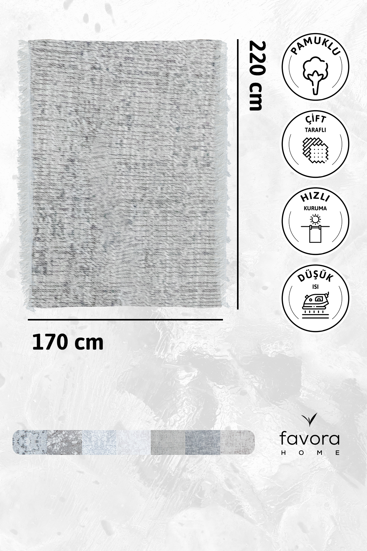 Merlin Pamuklu Saçaklı Koltuk - Çekyat Örtüsü 170x220 - Krem