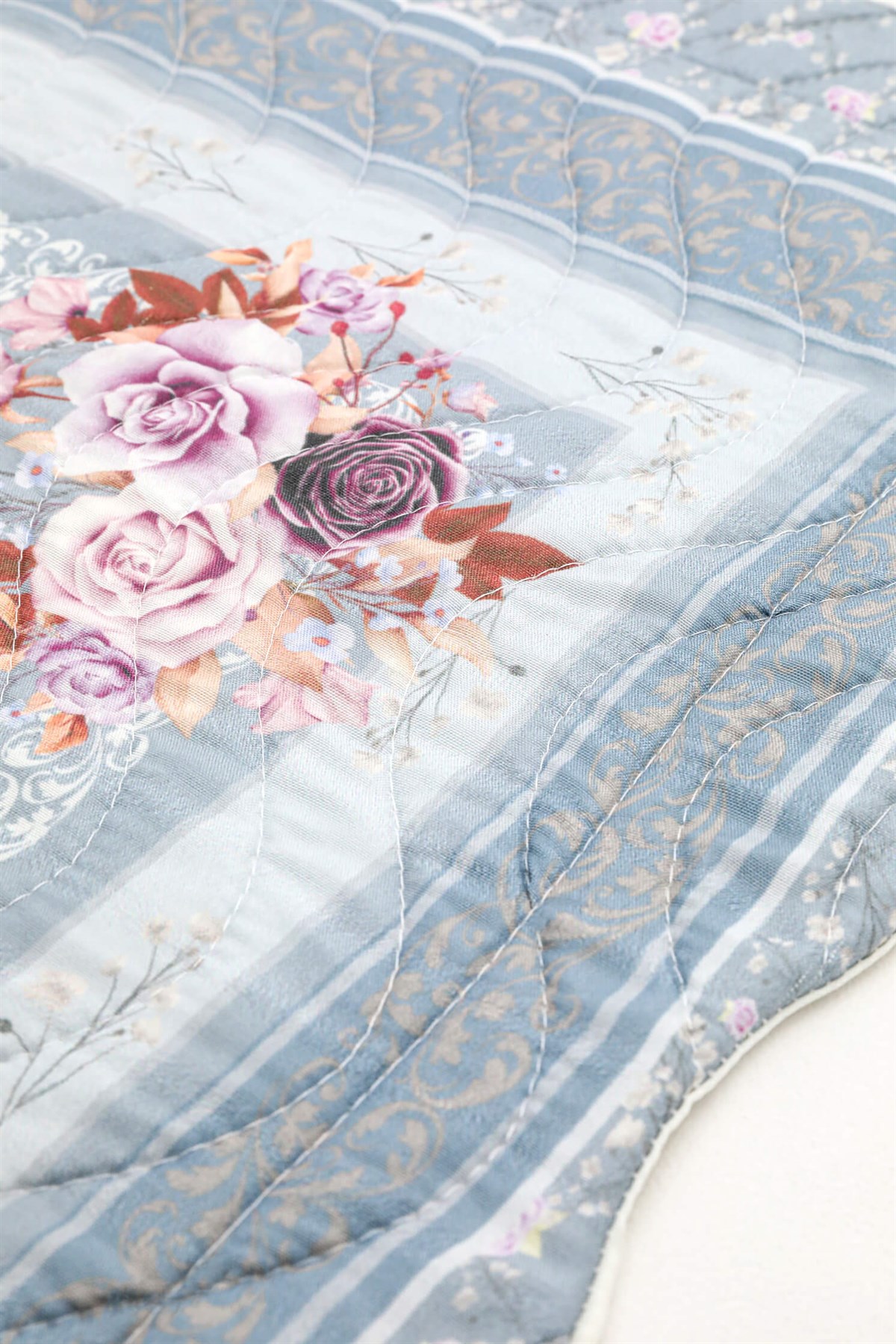 Örtüm Rosabel Çift Kişilik Kapitone Yatak Örtüsü Takımı - Mavi Örtüm Rosabel Çift Kişilik Kapitone Yatak Örtüsü Takımı - Mavi