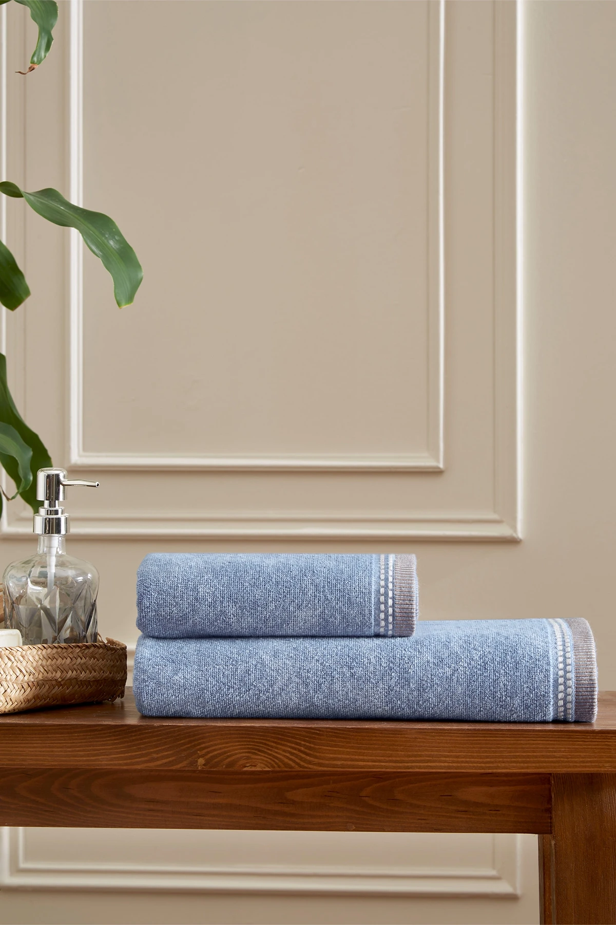 Özdilek Colorado Maskülen 2'Li Havlu Set - Açık Mavi