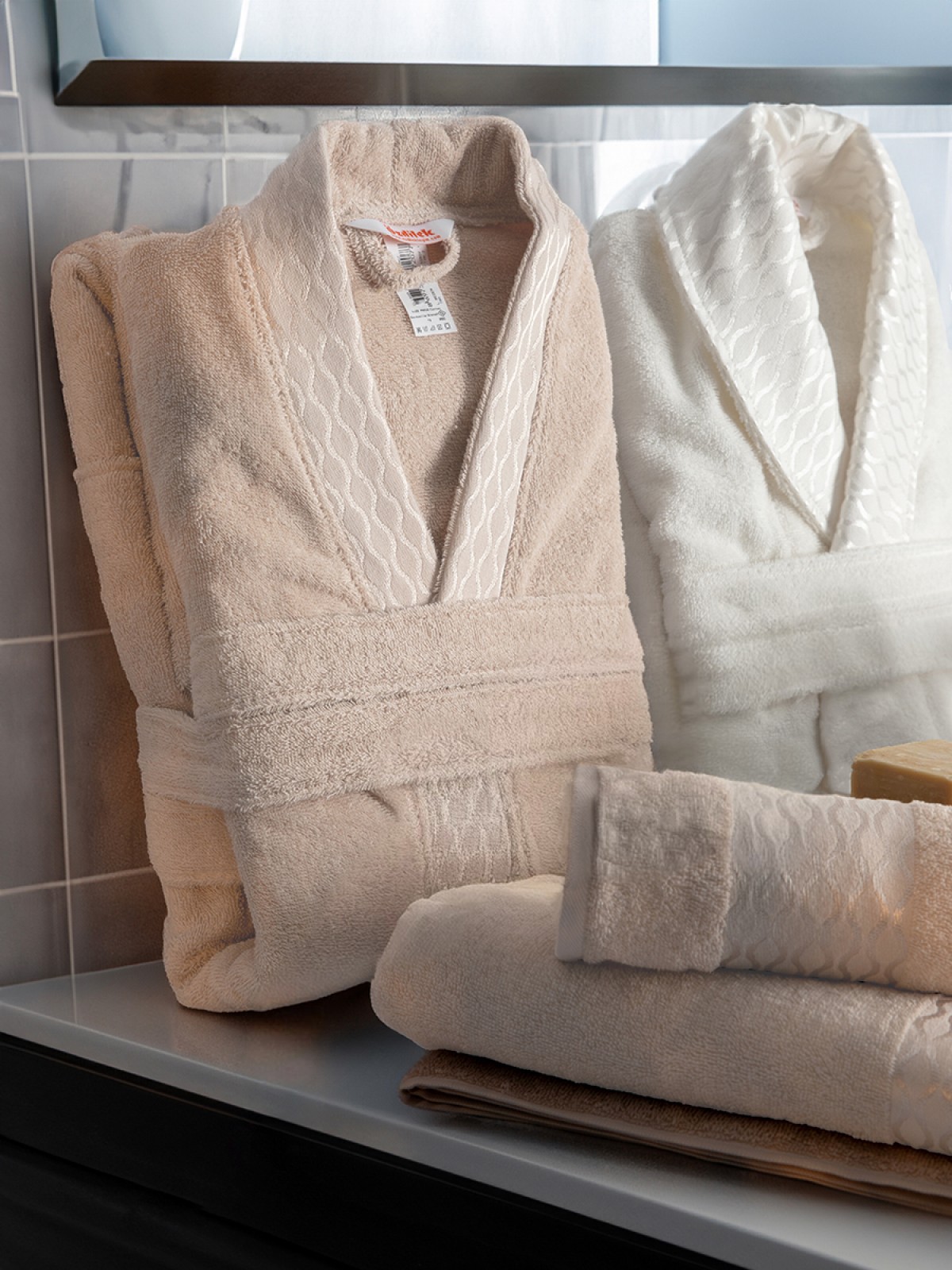 Özdilek Elissa Aile Bornoz Seti - Krem Bej