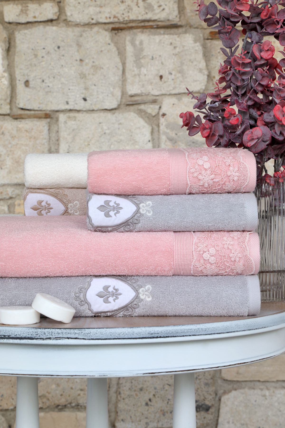 Özdilek Wedding Aile Bornoz Seti - Gri Pudra