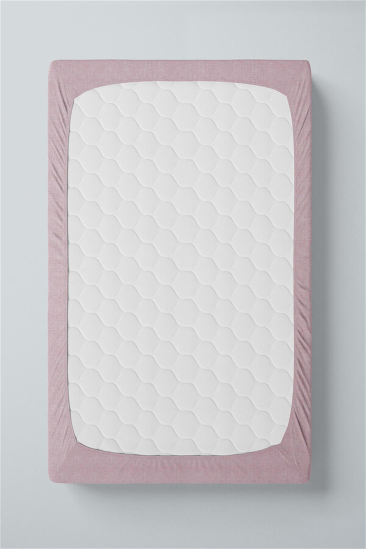 Parıltı Home Battal Boy Düz Lastikli Çarşaf Takımı - Pudra