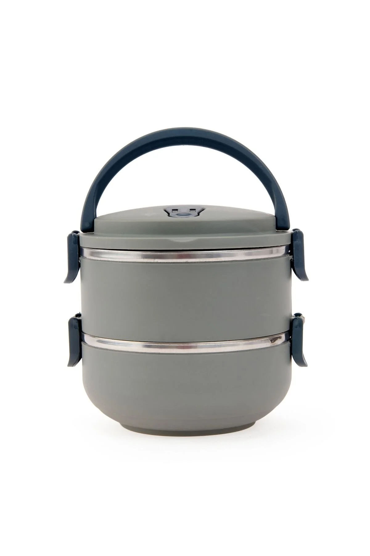 Penguen 2 Katlı Yemek Sefer Tası - Gri