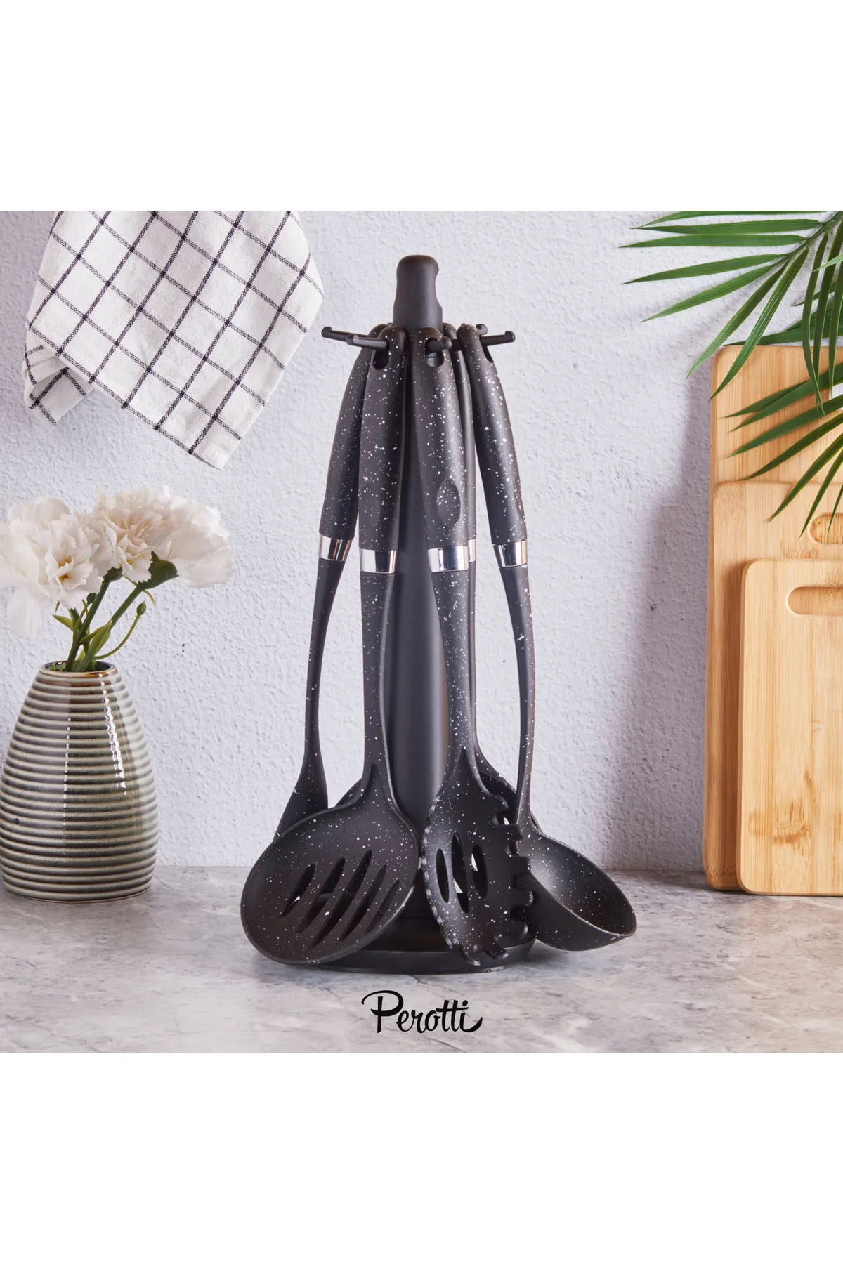 Perotti 15507 Granit 7 Parça Standlı Servis Seti