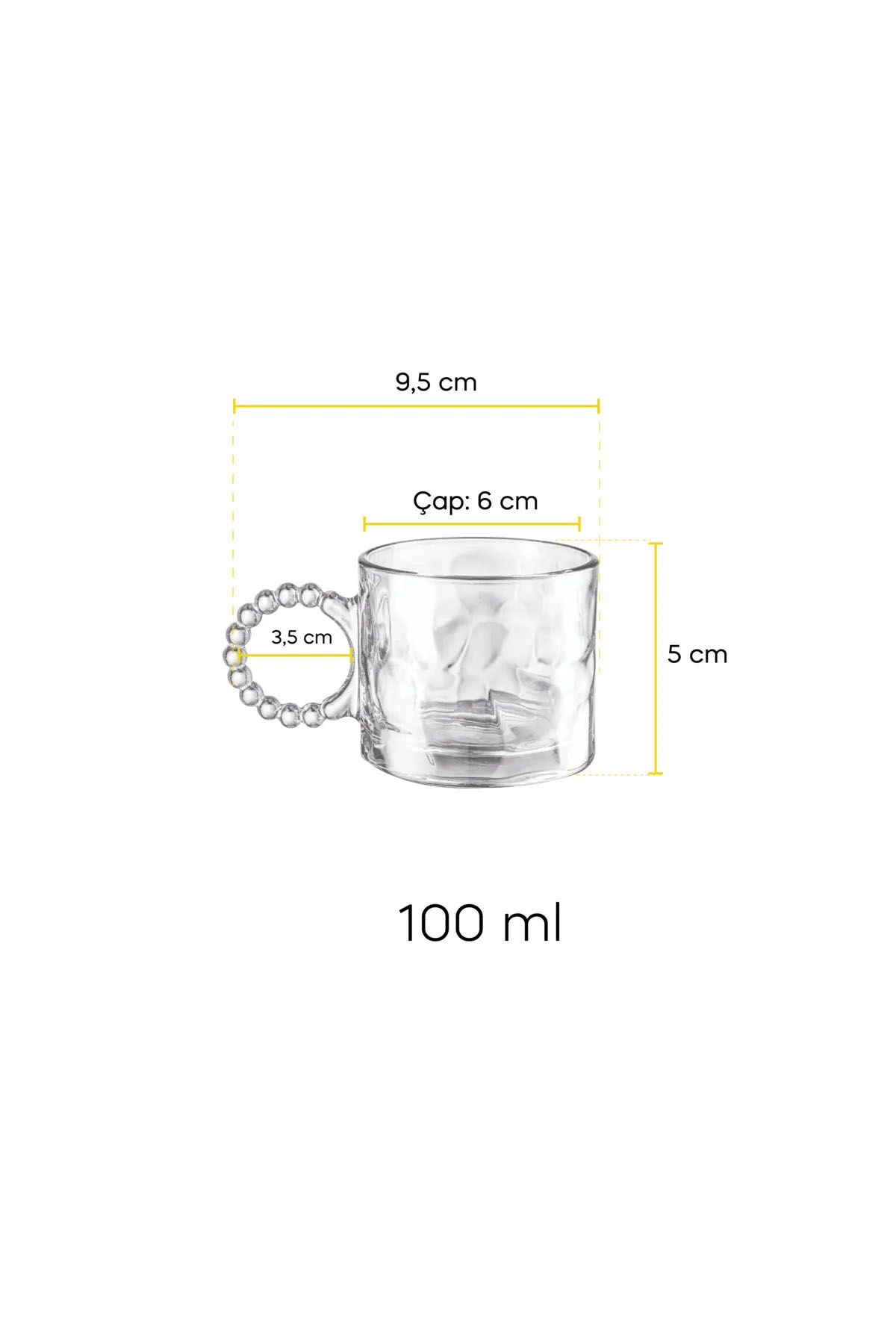 Perotti 15915 Ringo Line Füme 6'lı Kahve Fincanı 100 Ml