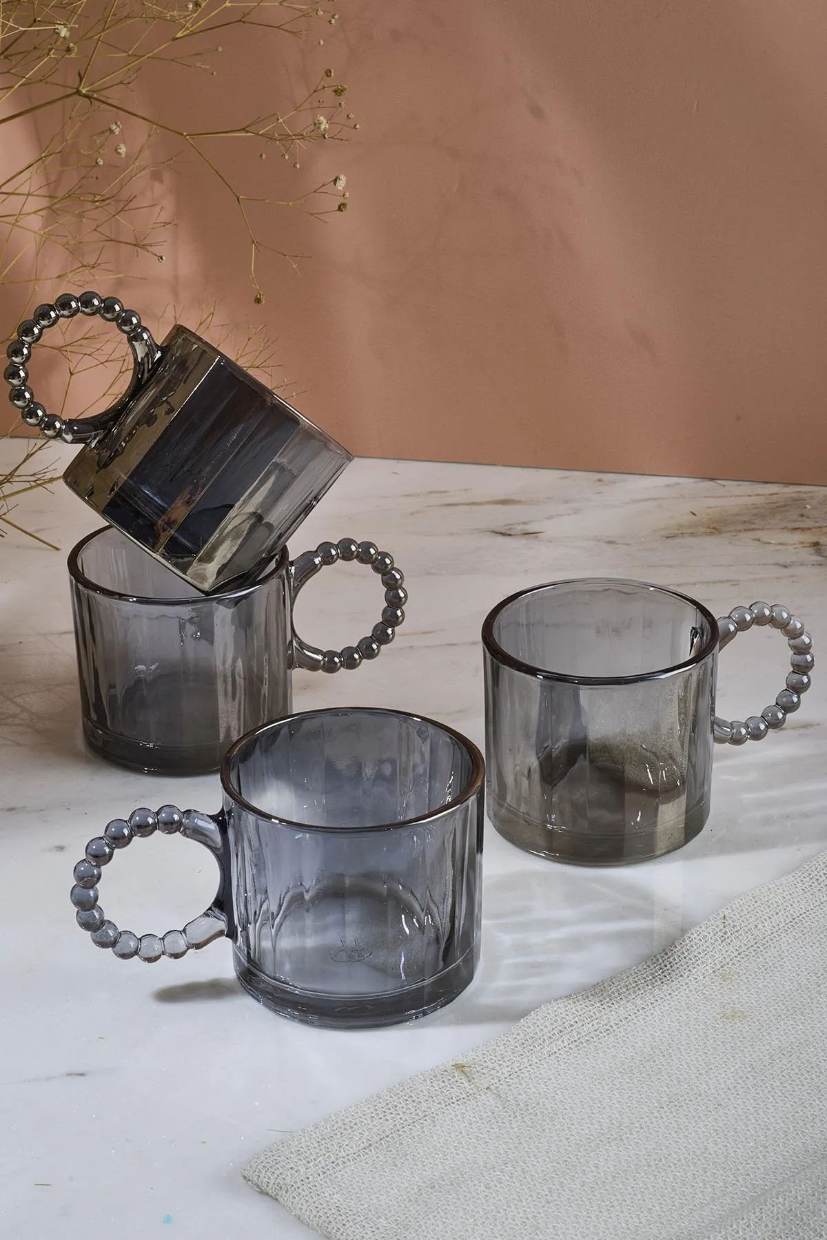 Perotti 15923 Ringo Line Füme 4'lü Cam Kupa 200 Ml