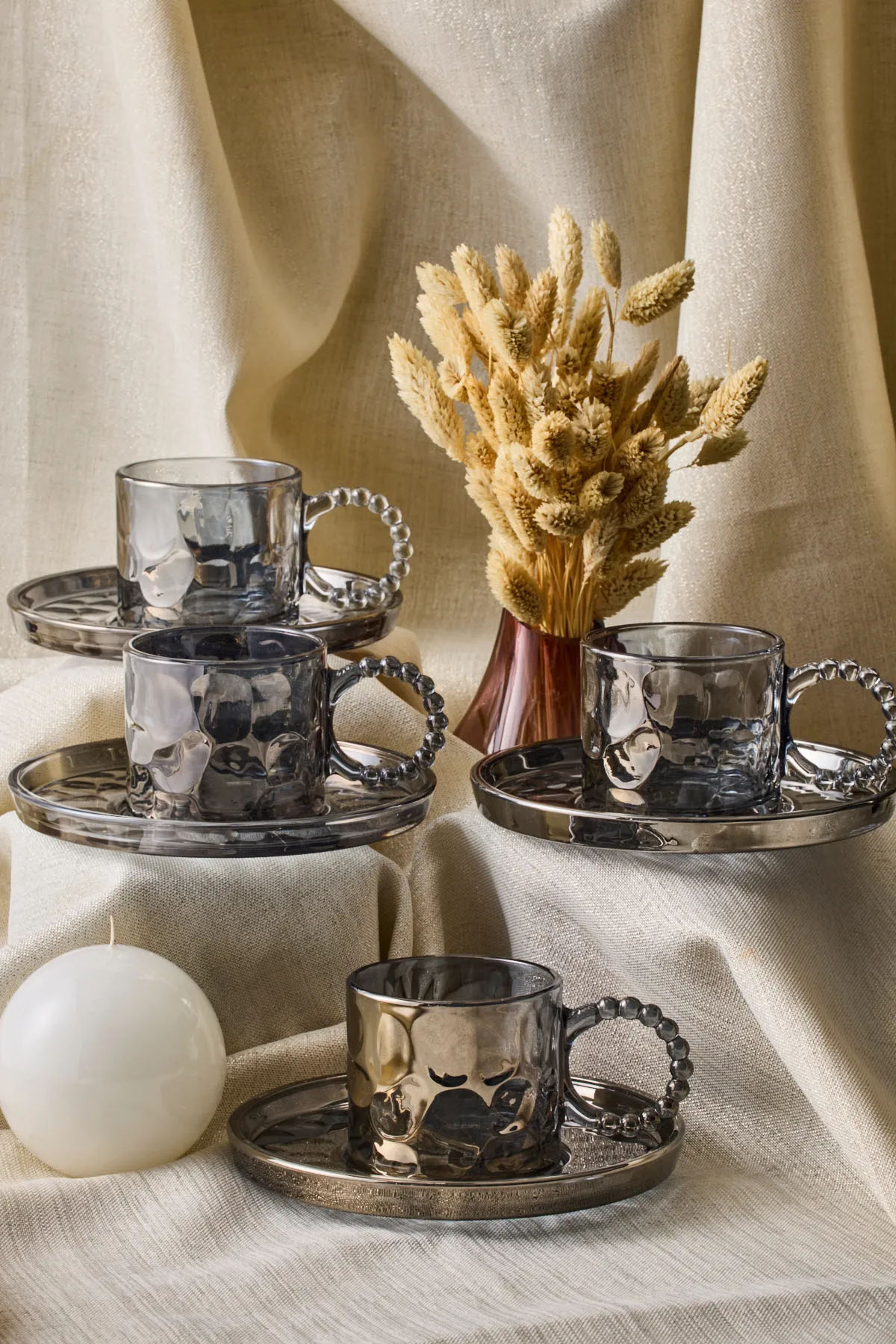 Perotti 15935 Ringo Stone Füme 6'lı Çay Fincanı 200 Ml