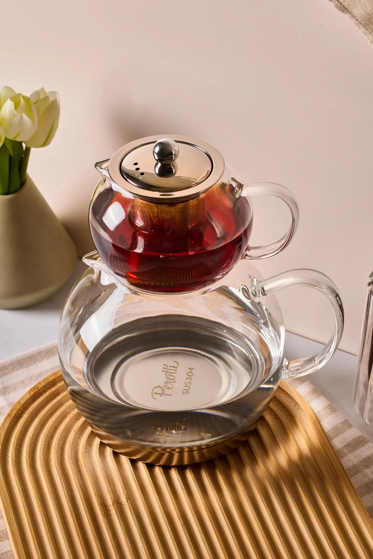 Perotti 16486 Diego Borosilikat Cam Çaydanlık