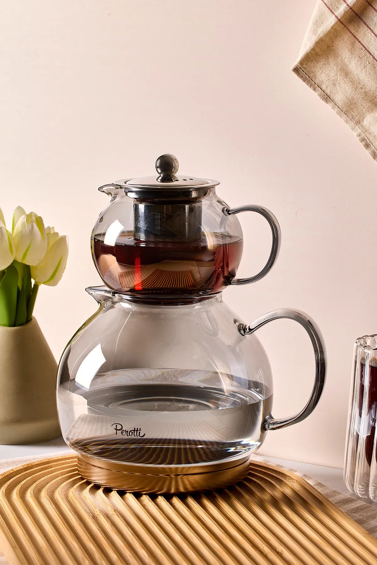 Perotti 16488 Diego Füme Cam Çaydanlık