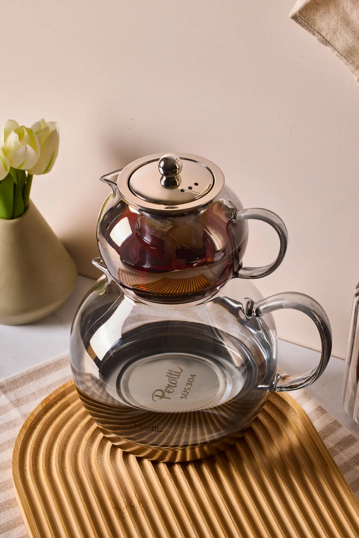 Perotti 16488 Diego Füme Cam Çaydanlık