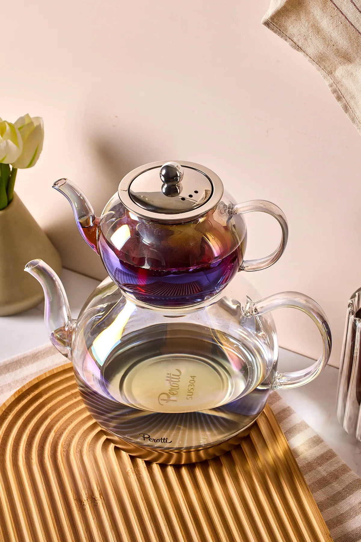 Perotti 16490 Keyfxİ Ala Luster Cam Çaydanlık