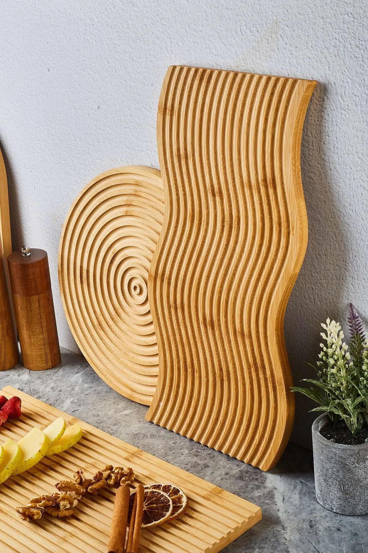 Perotti 16614 Lena 3'lü Bambu Sunum Tahtası Seti