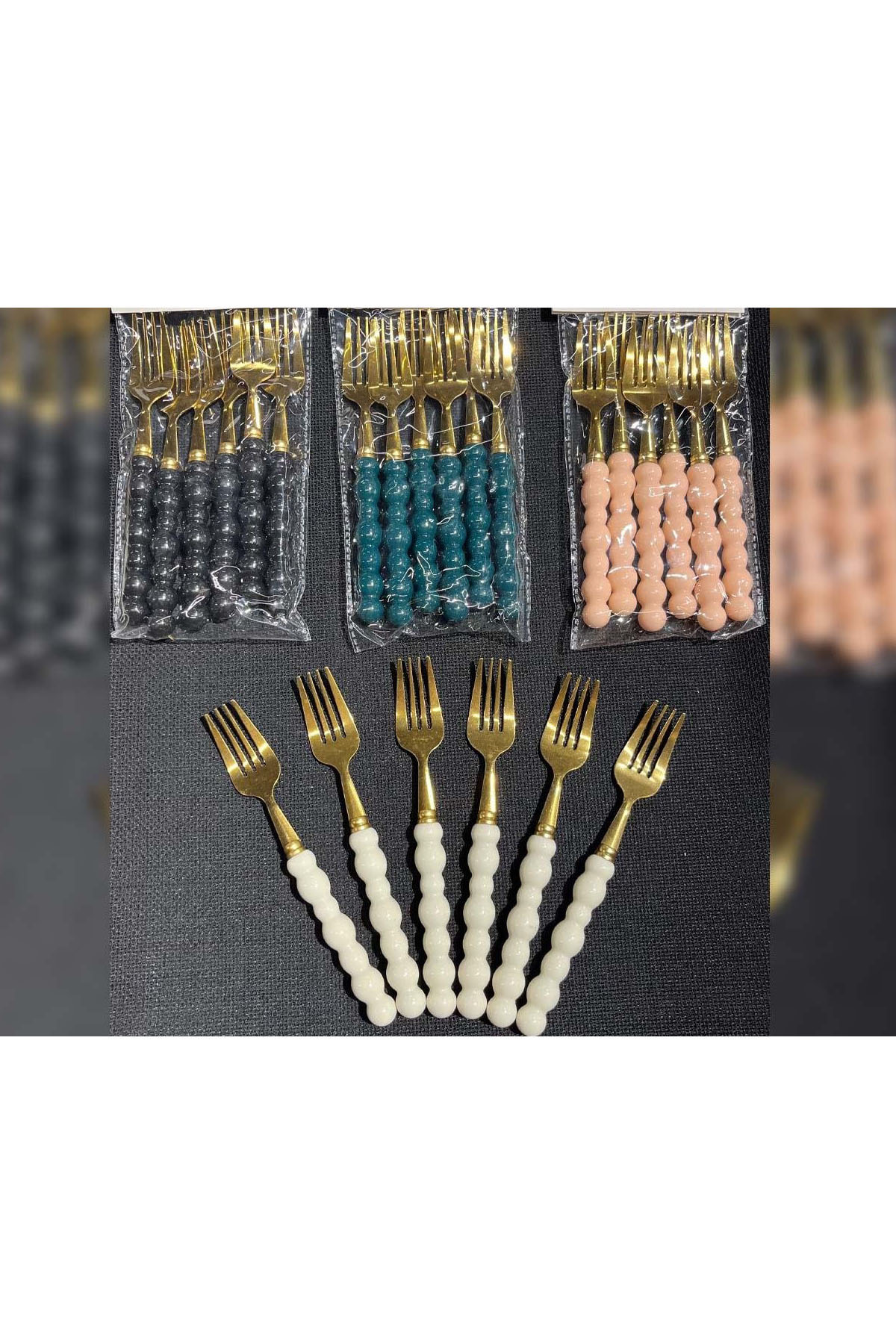 Perotti 17162 Boncuk 6'lı Yemek Çatalı