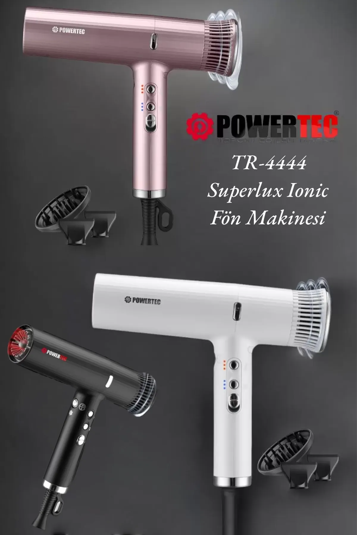 Powertec TR-4444 W Süperlux Ionıc Fön Makinesi - Beyaz Powertec TR-4444 W Süperlux Ionıc Fön Makinesi - Beyaz