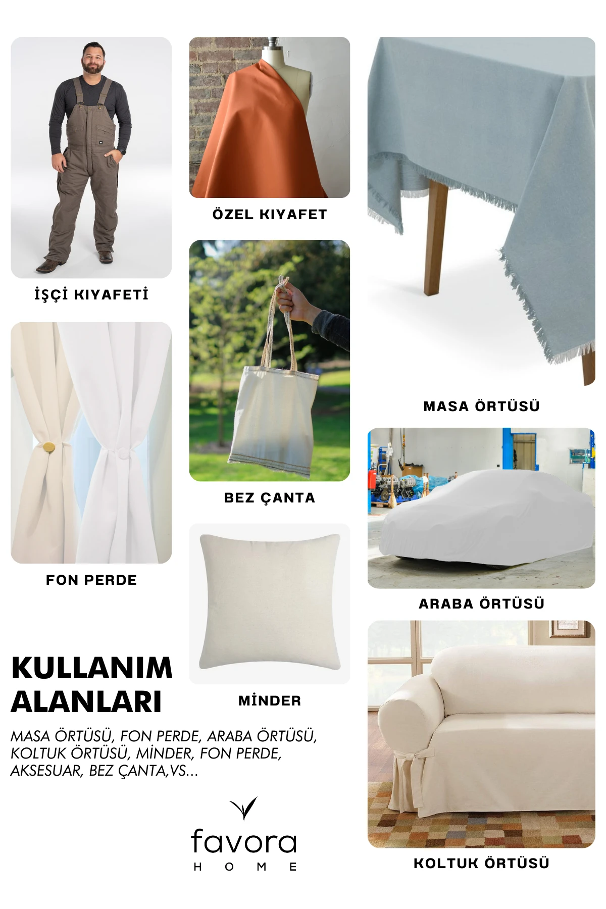 Premier Metrelik Duck Keten Kumaş Su İtici Bez 3 Metre TDRM361 - Gri