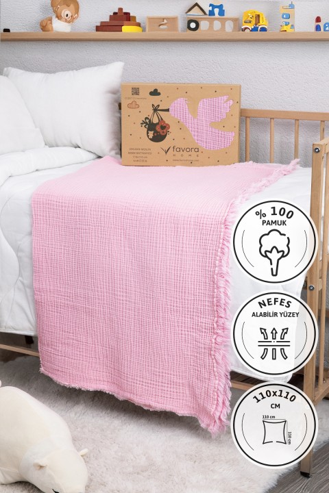 Premium Daisy %100 Pamuk 4 Katlı Müslin Bebek Örtü