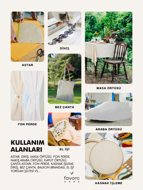 %100 Pamuk 46 Tel Amerikan Bezi Ham Bez Punch Kumaş - Beyaz 1500x220 cm