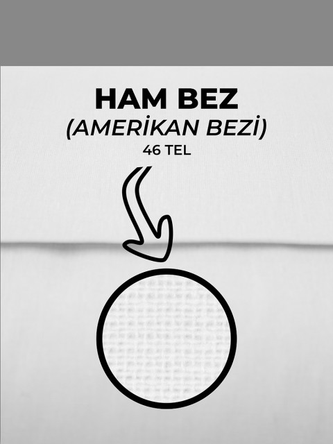 %100 Pamuk 46 Tel Amerikan Bezi Ham Bez Punch Kumaş - Beyaz 2000x240 cm