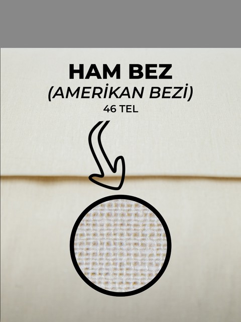 %100 Pamuk 46 Tel Amerikan Bezi Ham Bez Punch Kumaş - Krem 5000x220 cm