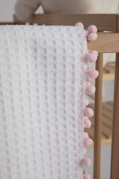 %100 Pamuk Macaron Bebek Battaniyesi - Pembe