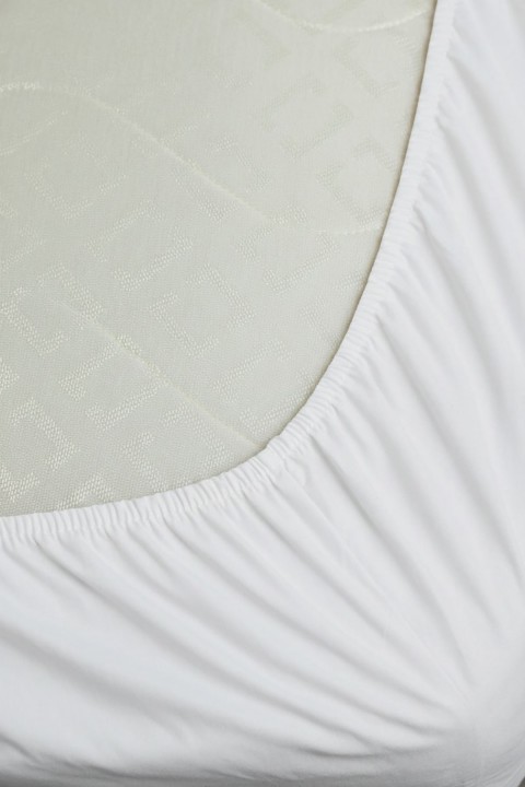 %100 Pamuk Ranforce Premium Çift Kişilik Lastikli Çarşaf Seti - Beyaz