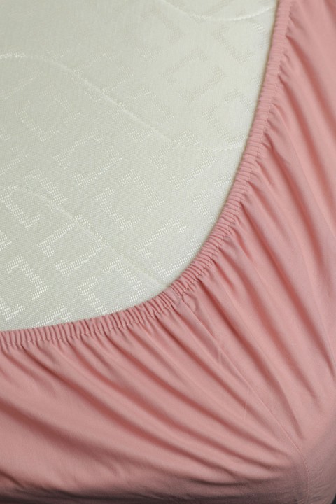 %100 Pamuk Ranforce Premium King Size Lastikli Çarşaf - Pudra