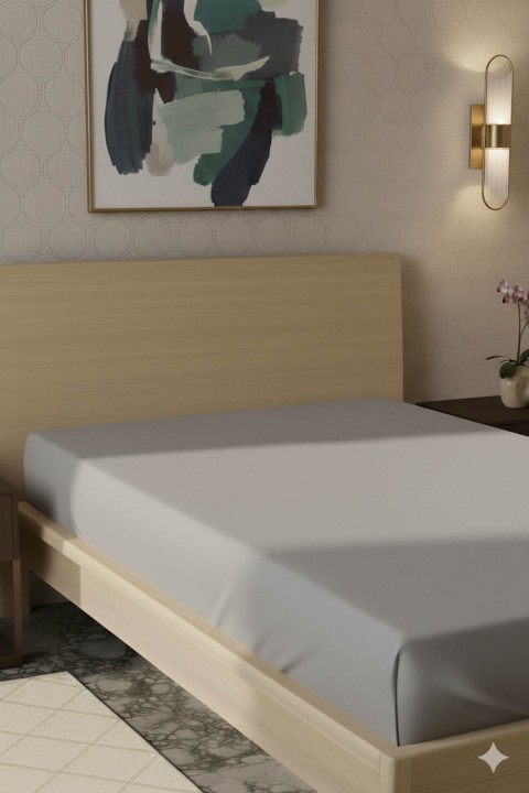 %100 Pamuk Ranforce Premium Tek Kişilik Çarşaf - Koyu Gri