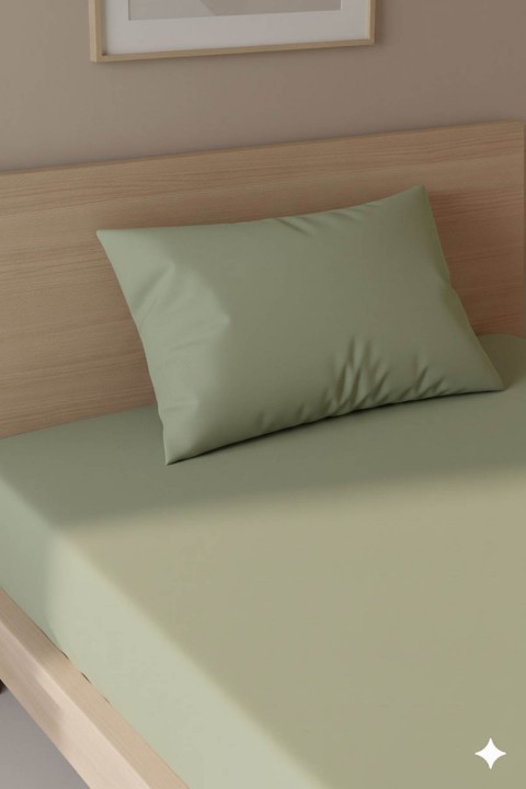 %100 Pamuk Ranforce Premium Tek Kişilik Çarşaf Seti - Yeşil