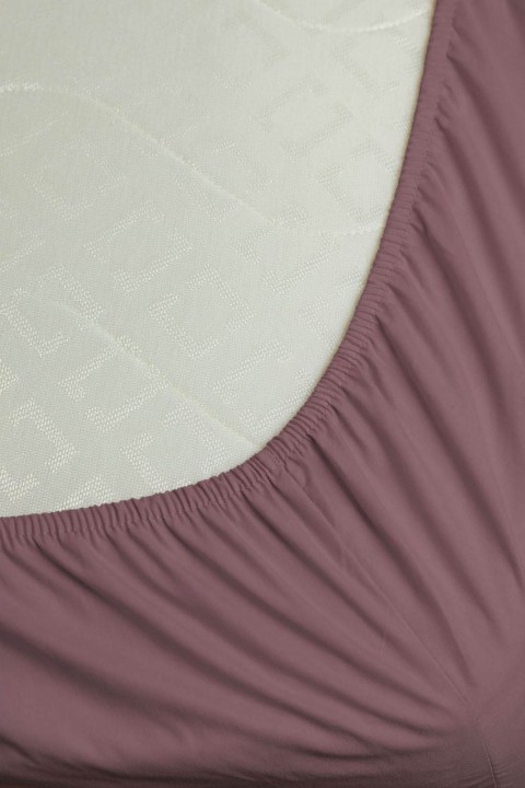 %100 Pamuk Ranforce Premium Tek Kişilik Lastikli Çarşaf Seti - Gül Kurusu